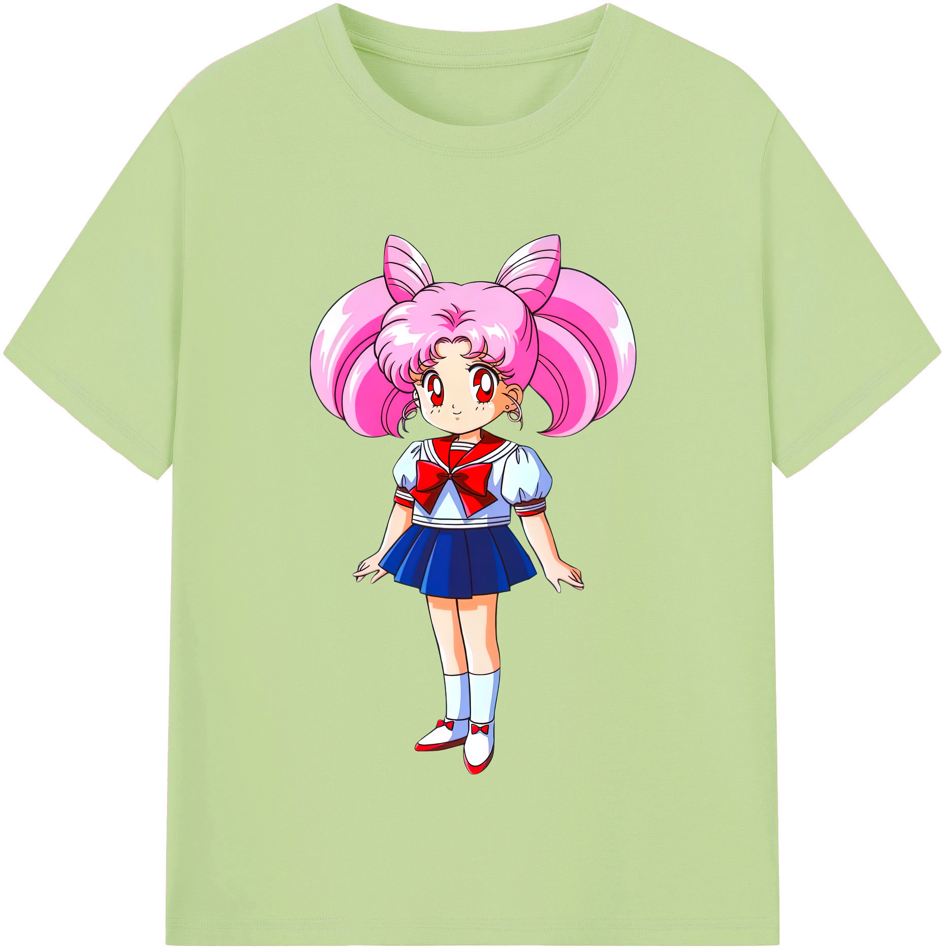 （画像用） 美少女戦士セーラームーン ちびうさ Sailor Moon Chibiusa Tsukino Usagi Small Lady Serenity 綿100％半袖Tシャツ（フロントプリント）